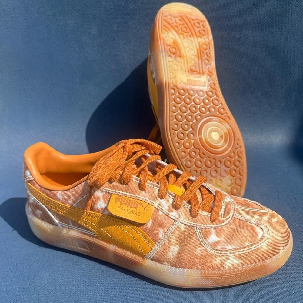 PUMA women’s Orange Tie-Dye Palermo Sneakers size 9.5 color ginger tea - Picture 2 of 9